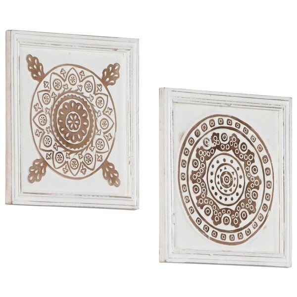 vidaXL Taidekoriste 2 pcs Ruskea ja valkoinen 40 x 40 x 1,5 cm