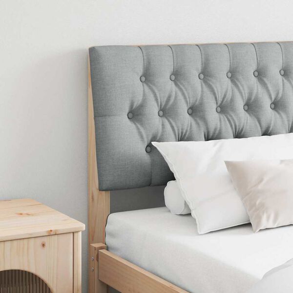 vidaXL Verhoiltu s&auml;ngynp&auml;&auml;ty Vaaleanharmaa 200 cm Massiivinen m&auml;nty