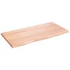 vidaXL Sein&auml;hylly vaaleanruskea 80x40x2 cm k&auml;sitelty t&auml;ystammi