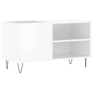 vidaXL LP-levyjen s&auml;ilytyskaappi korkeakiilto valk. 85x38x48 cm puu
