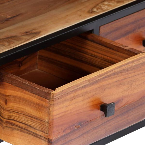 vidaXL TV-taso 120x30x40 cm kierrätetty puu ja teräs