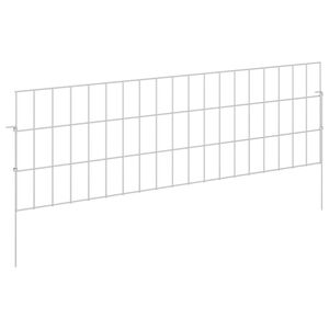vidaXL Puutarha-aita, jossa on paalut 24 kpl 95 x 30 cm Hopea