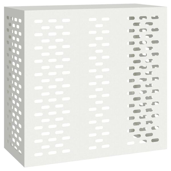 vidaXL Ilmastointilaitteen suoja Valkoinen 110 x 50 x 105 cm Teräs