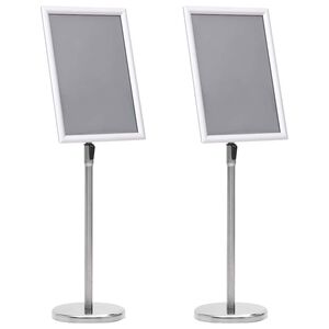 vidaXL Julistejalustat 2 kpl Hopea 45 x 32,7 x 108 cm Alumiini
