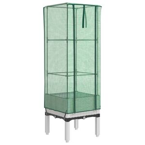 vidaXL Kukkalaatikko kasvihuonepeitteell&auml; rottinkityyli 40x40x140 cm