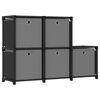 vidaXL 5 kuution esittelyhylly + laatikot musta 103x30x72,5 cm kangas