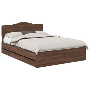 vidaXL S&auml;ngyn runko p&auml;&auml;tyll&auml; Ruskea tammi 5FT King Size Insin&ouml;&ouml;ripuuta