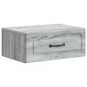 vidaXL Sein&auml;lle Kiinnitett&auml;v&auml; Y&ouml;p&ouml;yt&auml; Harmaa sonoma 49 x 34,5 x 20 cm