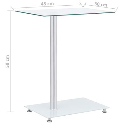 vidaXL U-muotoinen sivupöytä läpinäkyvä 45x30x58 cm karkaistu lasi