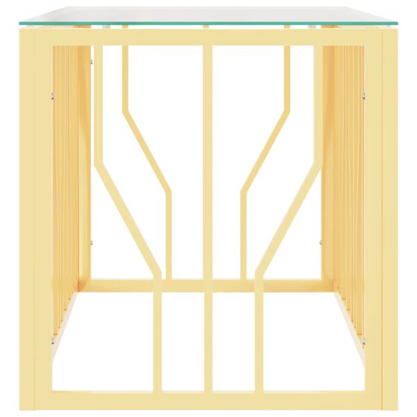 vidaXL Sohvapöytä 110x45x45 cm ruostumaton teräs ja lasi