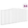 vidaXL Kaarevat kivikorit 4 kpl 400x30x160/180 cm galvanoitu rauta