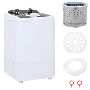 vidaXL Mini pesukone, jossa yksi pesuastia 4,6 kg Musta ja Valkoinen