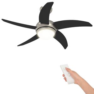 vidaXL Kattotuuletin valolla ja kaukos&auml;&auml;timell&auml; &Oslash; 110 cm