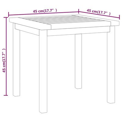 vidaXL Sivupöytä 45x45x45 cm täysi tiikki
