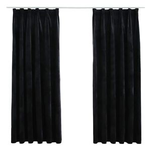 vidaXL Pimennysverhot koukuilla 2 kpl sametti musta 140x175 cm