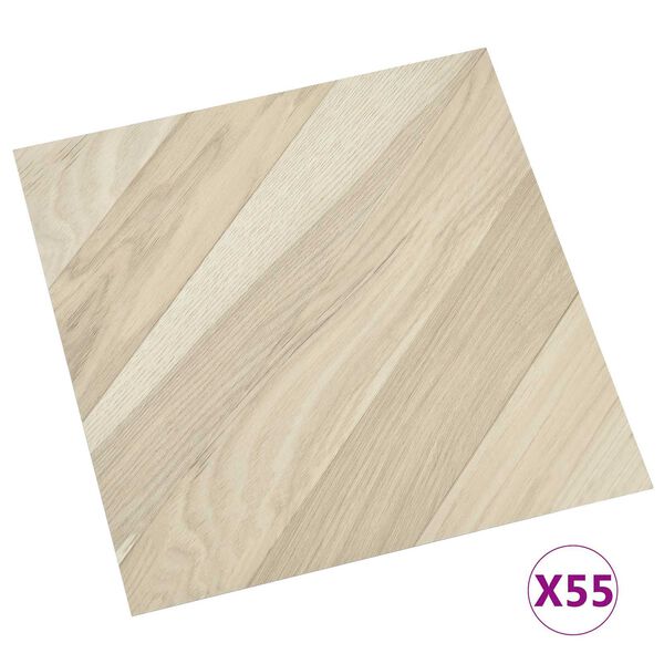 vidaXL Lattialankut 55 pcs Beige 5,11 m&sup2; Polyvinyylikloridi