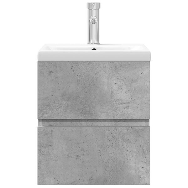 vidaXL 2-osainen Kylpyhuonekalustesarja betoninharmaa tekninen puu