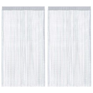 vidaXL String-verhot 2 kpl vaaleanharmaa 100x250 cm