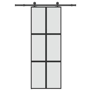 vidaXL liukuovi laitteistosarjalla 76x205 cm karkaistu lasi alumiini