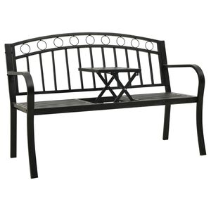 vidaXL Puutarhapenkki p&ouml;yd&auml;ll&auml; musta 120 cm ter&auml;s
