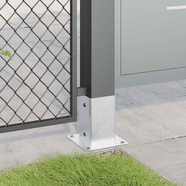 vidaXL Pylv&auml;iden jalustat neli&ouml; 12 kpl hopea 81x81 mm galvanoitu ter&auml;s