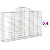 vidaXL Kaarevat kivikorit 4 kpl 200x30x120/140 cm galvanoitu rauta