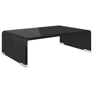 vidaXL TV-taso/N&auml;ytt&ouml;teline Musta lasi 40x25x11 cm