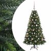vidaXL Muovinen joulukuusi koristeilla 120 cm 150 LEDi&auml;