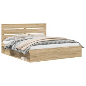 vidaXL S&auml;ngyn runko Sonoma 6FT Super King Size Massiivinen m&auml;nty