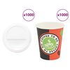 vidaXL Paperiset kahvikupit kansilla 1000 kpl 8oz 240ml