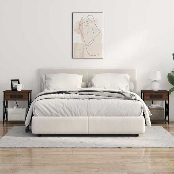 vidaXL Y&ouml;p&ouml;yt&auml;kaappi Ruskea tammi 41 x 31 x 51 cm Tekninen puu