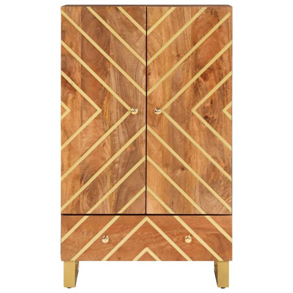 vidaXL Kaappi ruskea ja musta 60x33,5x100 cm t&auml;ysi mangopuu