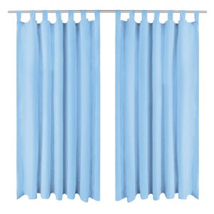 vidaXL Mikro-satiiniverhot silmukoilla 2 kpl 140x175 cm Turkoosi