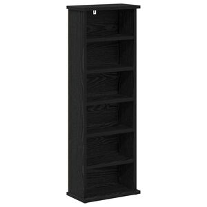 vidaXL CD-kaappi Musta tammi 60 x 17 x 92 cm Tekninen puu