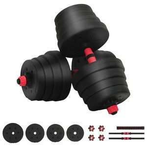 vidaXL 2-in-1 K&auml;sipainosetti 30 kg Musta ja punainen