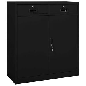 vidaXL Toimistokaappi musta 90x40x102 cm ter&auml;s