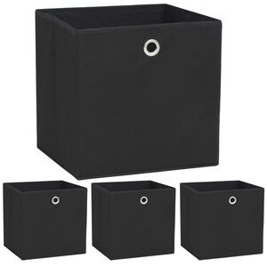 vidaXL S&auml;ilytyslaatikot 4 kpl kuitukangas 32x32x32 cm musta