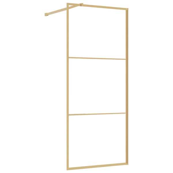 vidaXL Walk-in suihkun sein&auml;ke kirkas ESG-lasi kulta 90x195 cm
