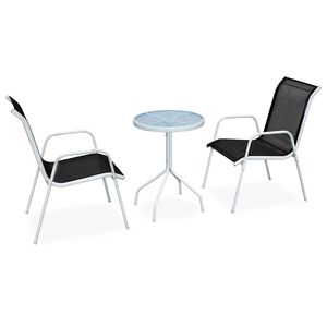 vidaXL 3-osainen Bistrosarja Ter&auml;s musta
