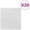 vidaXL 3D Tapetti tiilet itsekiinnittyv&auml; 20 kpl valkoinen