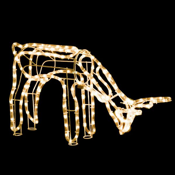 vidaXL Poro joulukoriste l&auml;mpim&auml;n valkoinen 73x31x45 cm