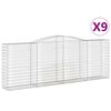 vidaXL Kaarevat kivikorit 9 kpl 400x50x140/160 cm galvanoitu rauta