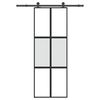 vidaXL liukuovi laitteistosarjalla 76x205 cm karkaistu lasi alumiini