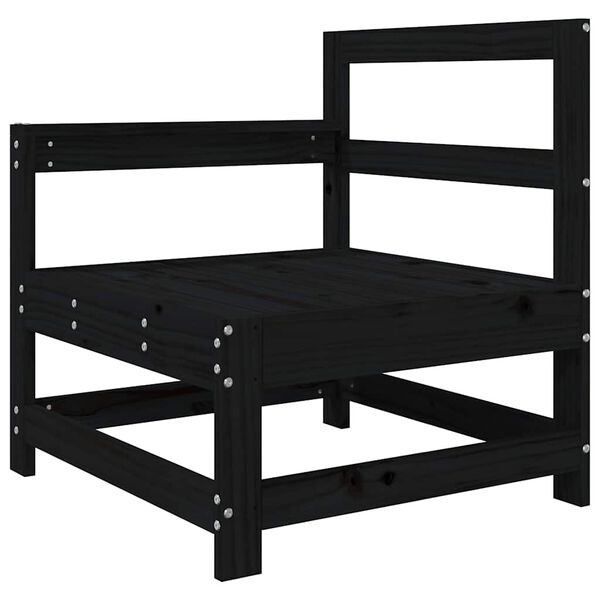 vidaXL Puutarhatuoli tyynyillä musta täysi mänty