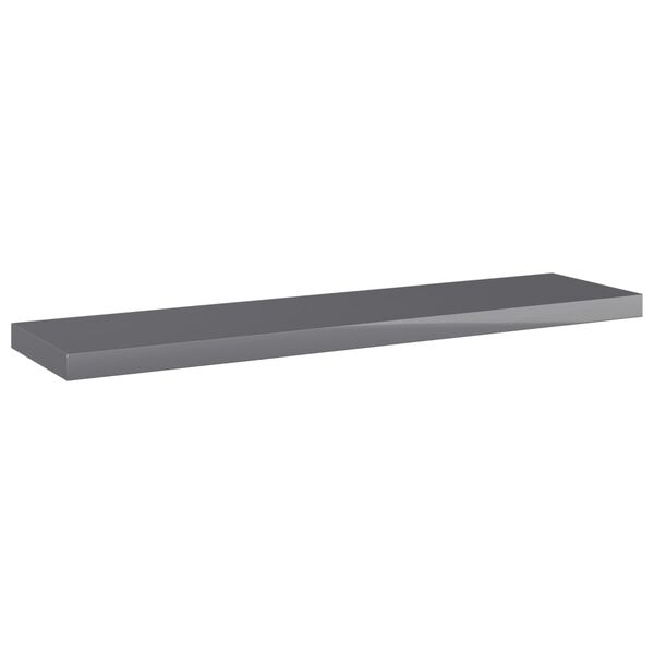 vidaXL Kirjahyllytasot 8 kpl korkeakiilto harmaa 40x10x1,5cm lastulevy