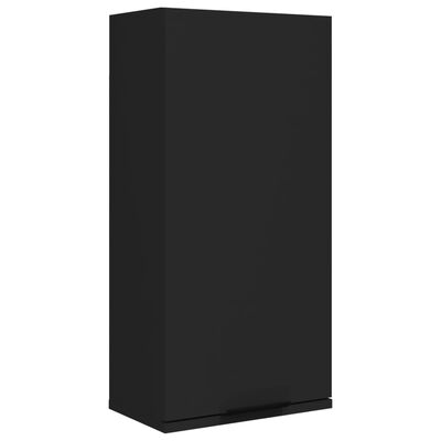 vidaXL Seinäkiinnitettävä kylpyhuoneen kaappi musta 32x20x67 cm