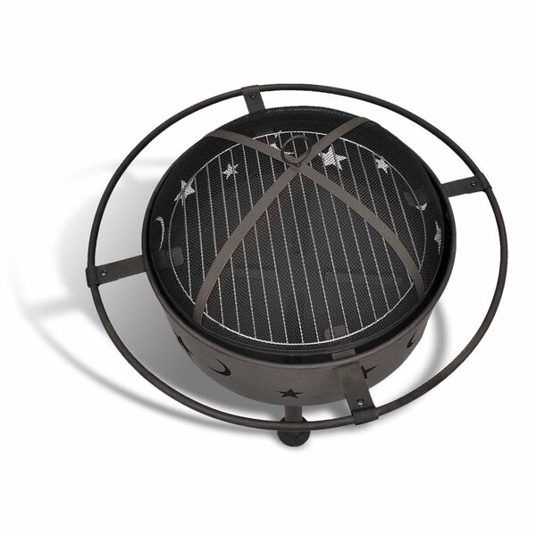 vidaXL Tuliskala Kuu Musta 82 x 82 x 64 cm Ter&auml;s