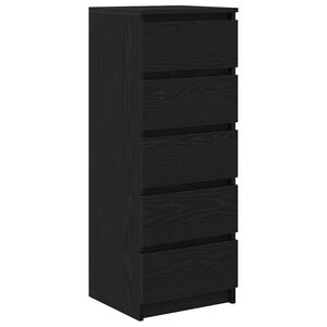 vidaXL Senkki laatikoilla musta tammi 37,5x35x99 cm tekninen puu