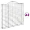 vidaXL Kaarevat kivikorit 4 kpl 200x30x180/200 cm galvanoitu rauta