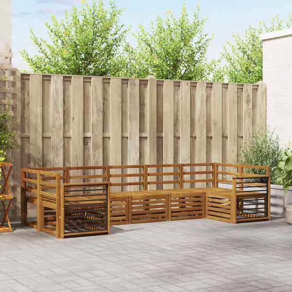 vidaXL Sohvasarjat 7 pcs Luonnollinen Tihe&auml; akasiapuu